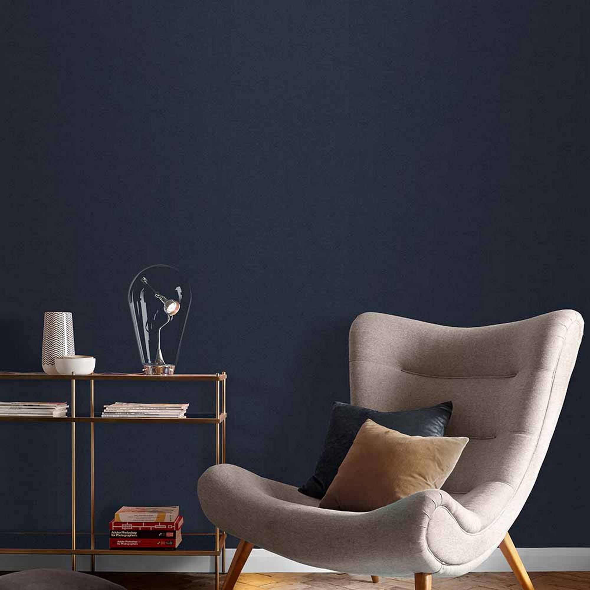 Plain Wallpaper 107625 By Graham Brown In Midnight Navy Blue